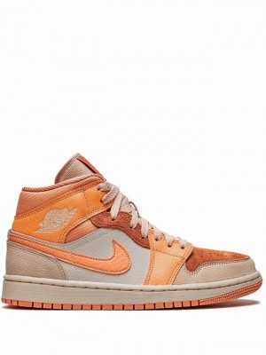 Apricot Women's Nike Mid Apricot Air Jordan 1 | KWGXAJ-562