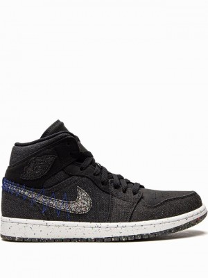 Black Men's Nike Jordan 1 Mid Crater Air Jordan 1 | CEOMBL-583