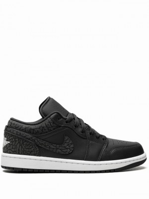 Black Men's Nike Low Elephant Air Jordan 1 | EHMUQZ-492