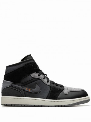 Black Men's Nike Mid SE Craft Air Jordan 1 | EKUPOQ-312