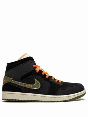 Black Men's Nike Mid SE Craft Anthracite Air Jordan 1 | GSVCQR-731