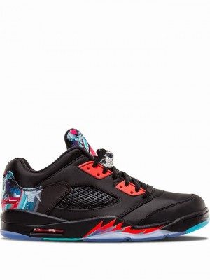 Black Men's Nike Retro Low Air Jordan 5 | MTXIYK-893