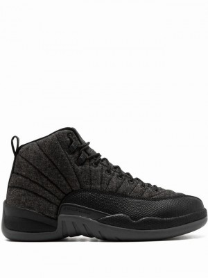 Black Men's Nike Retro Wool Air Jordan 12 | SYCLHT-865