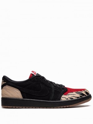 Black Men's Nike x Solefly Low SP Carnivore Air Jordan 1 | UOESHR-027