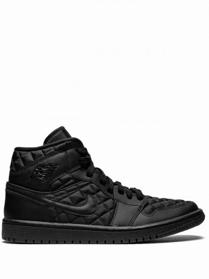 Black Women's Nike Mid Quilted Air Jordan 1 | BMFAOG-193