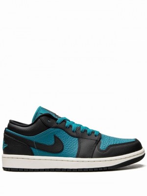 Black / Blue Women's Nike Low Split Bright Spruce Air Jordan 1 | AEPXMW-487