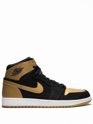 Black / Gold Men's Nike Retro High Melo Air Jordan 1 | NBRFWA-273