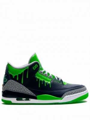 Black / Green Men's Nike Retro Doernbecher Hugo Air Jordan 3 | BNRMKP-834