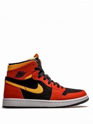 Black / Orange Men's Nike Zoom CMFT Chile Air Jordan 1 | JNXAUR-896