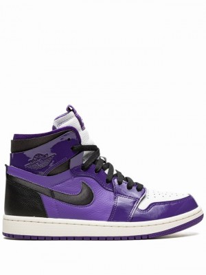 Black / Purple / White Women's Nike High Zoom CMFT Purple Patent Air Jordan 1 | VJIBLW-284