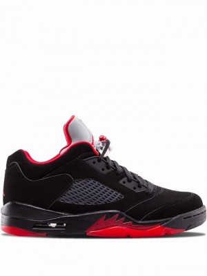 Black / Red Men's Nike Retro Low Air Jordan 5 | YRQNBF-781