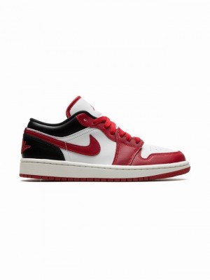 Black / Red / White Women's Nike Low Reverse Black Toe Air Jordan 1 | IMJBEG-538