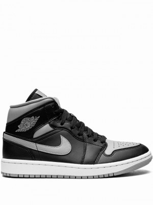 Black / White Women's Nike Mid Air Jordan 1 | PFADRL-547