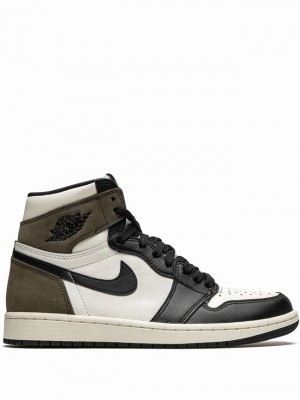 Black / White / Grey Men's Nike Retro High OG Dark Mocha Air Jordan 1 | DBIFQC-210