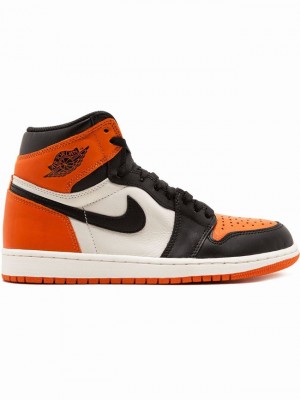 Black / White / Orange Men's Nike Retro High OG High Top Air Jordan 1 | SDKTGL-451