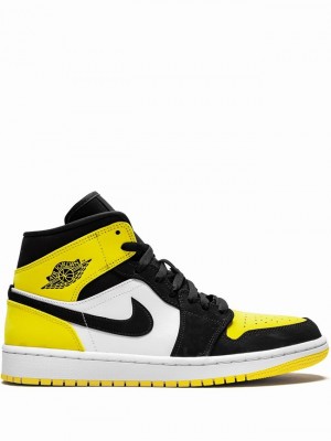 Black / Yellow Men's Nike Mid SE Air Jordan 1 | NCWEUR-289