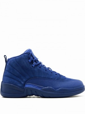 Blue Men's Nike Retro Deep Royal Suede Air Jordan 12 | DLZOGF-504