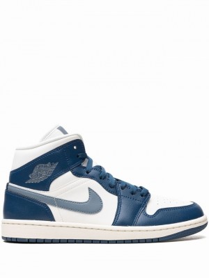 Blue Women's Nike Mid French Air Jordan 1 | EWCILQ-492