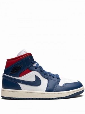 Blue / Red Women's Nike Mid Air Jordan 1 | AKPVZH-489