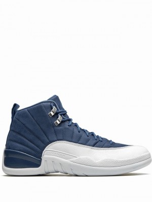 Blue / White Men's Nike Retro Indigo Air Jordan 12 | YAITXO-745