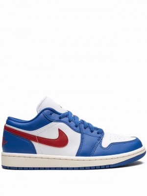 Blue / White / Red Women's Nike Low Sport Air Jordan 1 | GZNPRA-270