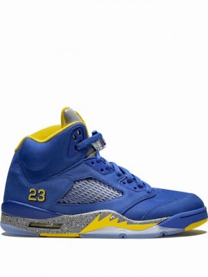 Blue / Yellow Men's Nike Retro Air Jordan 5 | ELQOVU-460