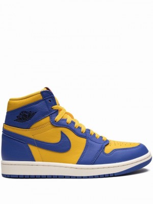 Blue / Yellow Women's Nike High OG Reverse Laney Air Jordan 1 | HDVXRL-958