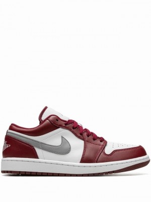 Burgundy / Red / White / Grey Women's Nike Low Bordeaux Air Jordan 1 | PSMITZ-549