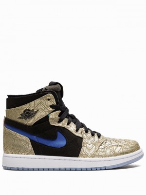 Gold / Black Men's Nike Zoom CMFT Gold Laser Air Jordan 1 | JEVIKG-208