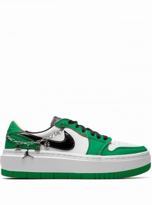 Green Women's Nike Elevate Low SE Lucky Air Jordan 1 | DXLTSA-104