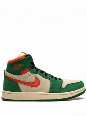 Green / Beige Men's Nike High Zoom CMFT 2 Pine Air Jordan 1 | VHMFUA-254