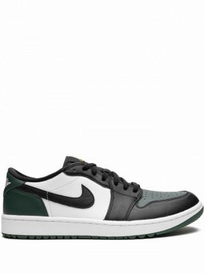 Green / Black / White Men's Nike Low G Air Jordan 1 | MNXGUQ-946