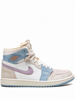 Grey / Blue / Purple Women's Nike Zoom Air CMFT Air Jordan 1 | XJWKCD-274