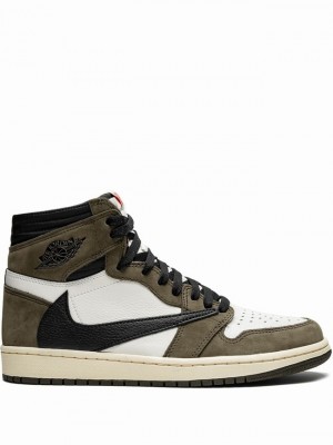 Grey / Green Men's Nike High OG TS SP Travis Scott Air Jordan 1 | KGOTDE-570