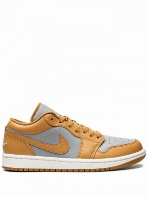 Grey / Orange Women's Nike Low Chutney Air Jordan 1 | DPRHLW-490