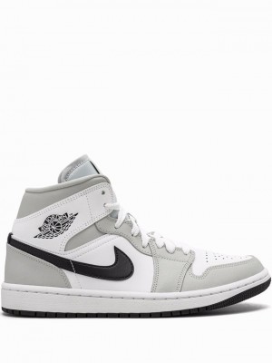 Grey / White / Black Women's Nike Mid Air Jordan 1 | IDJMEF-736