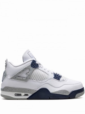 Grey / White / Navy / Blue Women's Nike Midnight Navy Air Jordan 4 | AECKJR-142