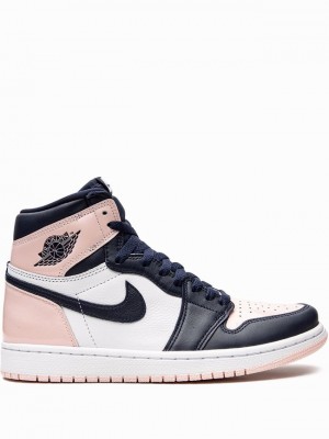 Navy / White Women's Nike High Bubble Gum Air Jordan 1 | EKSIOY-635