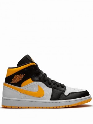 Orange / Black Women's Nike Mid SE Laser/Black Air Jordan 1 | BHEDCN-749