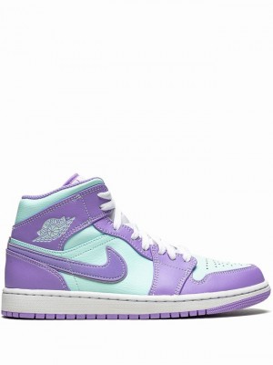 Purple Men's Nike Mid Air Jordan 1 | BAQCNS-480