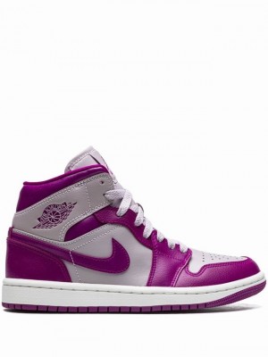 Purple / Grey Women's Nike Mid Air Jordan 1 | TEGOVK-235