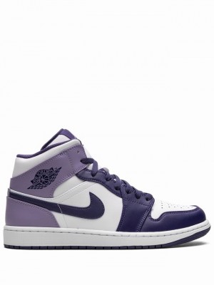 Purple / White Men's Nike Midberry Air Jordan 1 | ZUWYPX-506