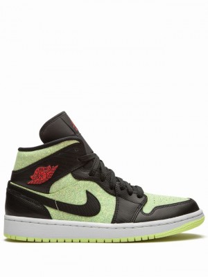 Red Women's Nike Mid SE Barely Volt/Chile Red Air Jordan 1 | GETASO-917