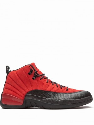 Red / Black Men's Nike Retro Reverse Flu Game Air Jordan 12 | UGCWPX-506