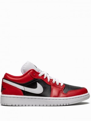 Red / Black Women's Nike Low Chicago Flip Air Jordan 1 | UJNPML-068