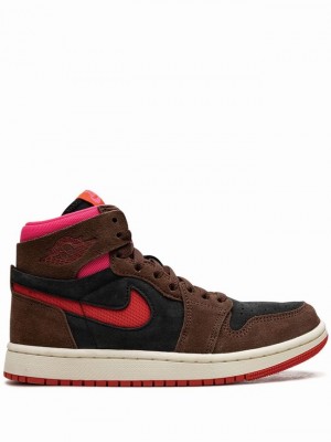 Red / Black / Pink Women's Nike Zoom Air CMFT Cacao Wow/Picante Air Jordan 1 | RFZNXI-639