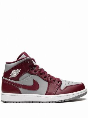 Red / White Men's Nike Mid Air Jordan 1 | IVWXBQ-146