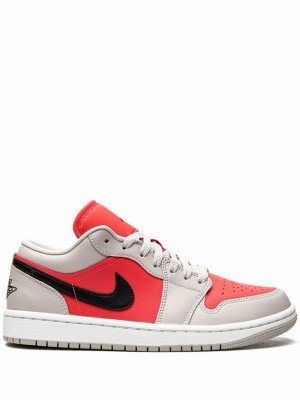 Red / White / Black Women's Nike Low Light Iron Ore/Siren Air Jordan 1 | JLBYUR-643