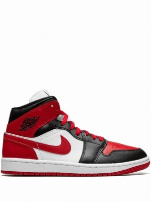 Red / White / Black Women's Nike Mid Air Jordan 1 | BTDSMU-950