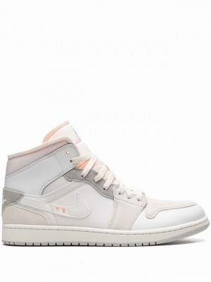 White Men's Nike Mid Inside Out Air Jordan 1 | VZDHQK-694